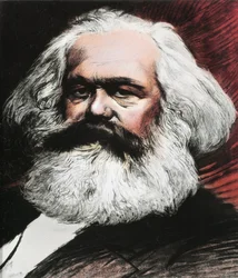 Retrato de Karl Marx, filósofo, economista y revolucionario alemán
