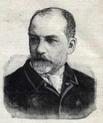 Retrato de Leon Bonnat (1833-1922), pintor francés en ese momento presidente de la Société des Artistes Français. Grabado en 