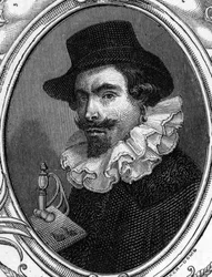 Retrato de Leonello Spada o Lionello Spada (1576-1622) pintor italiano. grabado de 1859 en "las galerías de Europa - Italia" por Armengaud. Colección privada.