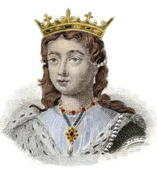 Retrato de Margarita de Anjou, Reina de Inglaterra (1429-1482). Grabado del siglo XIX. Milanés