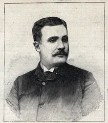 Retrato de Pierre Decourcelle, escritor francés (1856-1926). Grabado en 