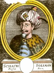 Retrato de Solimán (Suleiman) I el Magnífico (1494-1566), sultán otomano. Grabado del siglo XVIII