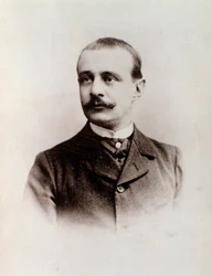 Retrato del compositor inglés Charles Bordes (foto en b/n, c.1900)