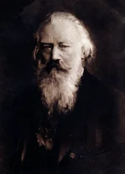 Retrato del compositor inglés Johannes Brahms (1833-1897). Dibujo. Siglo XIX. Colección privada.