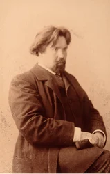 Retrato del artista Vasilli Ivanovich Sourikov (Vasily Surikov ou Vassili Surikow) (1848-1916). Foto de albúmina