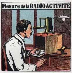 Radio: medición de la radiactividad. Ilustración anónima de 1925. Colección privada.