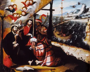 ""Representación de San Francisco Javier (1506-1552), Misionero Jesuita Co-Fundador de la Compañía de Jesús y Patrono de las Misiones"" Cuadro anónimo.