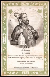 Representación de San Hilario. Imagen piadosa. Postal. Principios del siglo XX. Colección privada