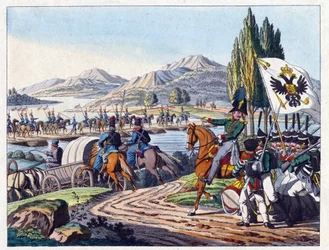 El ejército ruso cruza el río Prut hacia Moldavia en mayo de 1828