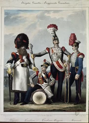 Uniformes del ejército real de Cerdeña - litografía
