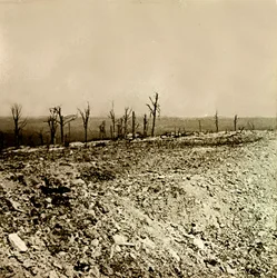 Placa de vidrio estereoscópica sobre la Primera Guerra Mundial