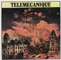 T.S.F.: telemecánica, el arte de controlar a distancia mediante ondas electromagnéticas. Ilustración anónima de 1925. Colección privada.