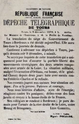 Noticias telegráficas de Tours del 9/12/1870 por Léon Gambetta
