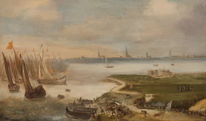 La derrota holandesa en Blokkersdijk, c.1610-1615 (óleo sobre tabla)