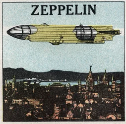 Los globos: zepelín. Ilustración anónima de 1925.