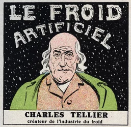 La industria del frío: frío artificial inventado por Charles Tellier (1828-1913). Ilustración anónima de 1925. Colección privada.