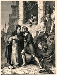La redención de cautivos por los Trinitarios: la Orden de la Santísima Trinidad para la Redención de Cautivos, conocida como la Orden de los Trinitarios o Mathurins, se encarga de la redención de cristianos reducidos a esclavitud por los moros aquí en Túne
