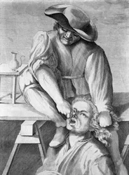 El sacamuelas (grabado, siglo XVIII)