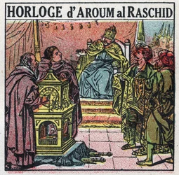 Tiempo: Haroun al-Rashid, Califa de los Abasíes (763 o 766-809). Ilustración anónima de 1925. Colección privada.