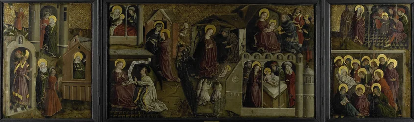 Tríptico con escenas de la vida de la Virgen