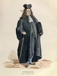 Un notario en 1725 (reinado del rey Luis XV)