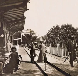 Exposición Universal de 1900 en París: La acera rodante - colección privada
