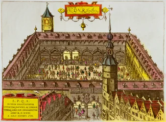 Vista de la Bolsa de Valores de Amberes, fundada en 1531, Colección Privada
