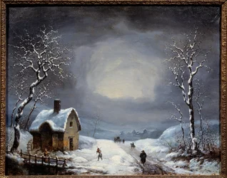 Paisaje de invierno. Pintura anónima. Siglo XIX Colección privada