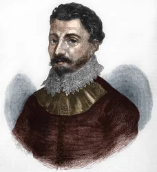 Retrato de Sir Francis Drake. Navegante y corsario inglés (nacido en Tavistock, Devonshire, c. 1540 en Portobelo, Panamá)