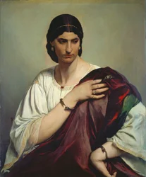 Retrato de Medio Cuerpo de una Mujer Romana
