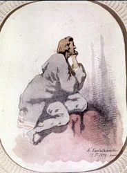 Retrato de Frédéric Chopin (1810-1849), compositor polaco. Acuarela de Kwiatkowski.