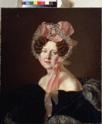 Retrato de una dama (Retrato de una dama). Pintura de Anthelme Francois Lagrenee (1774-1832), óleo sobre lienzo