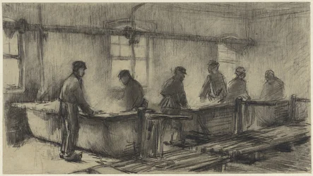 Los rascadores en la tintorería de algodón