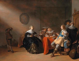 Un interior con una compañía conversando en una mesa