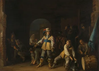 Soldados en una sala de guardia