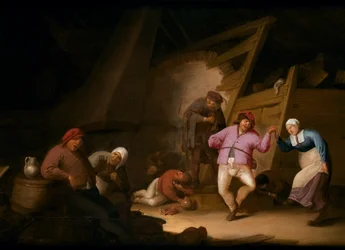 Danza campesina (óleo sobre tabla)