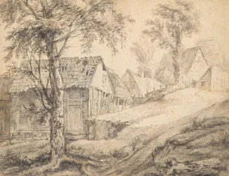 Granja cerca de Danzig (recto) (?) Estudio de árboles (verso)
