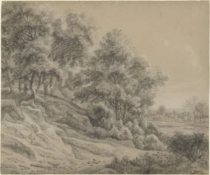 Árboles en un paisaje de colinas