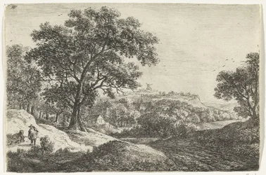 Paisaje montañoso con un pueblo Paisajes (título de la serie)