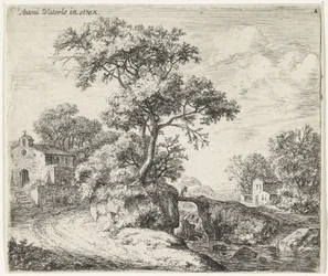 paisaje con una capilla Paisajes montañosos (título de la serie)