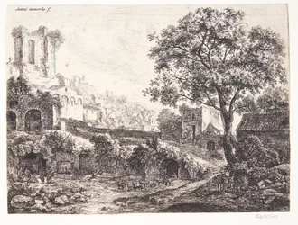 Ruinas en las afueras de una ciudad