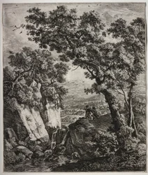 Seis Grandes Paisajes Verticales con Escenas del Antiguo Testamento: Tobías y el Ángel
