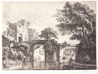 Puente de piedra sobre un río