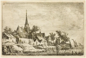 El campanario del pueblo junto al mar