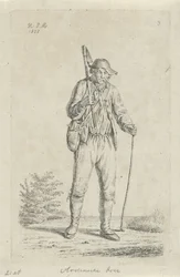 Granjero de las Ardenas con azada Agricultor de las Ardenas (título sobre el objeto) Agricultoras y agricultoras del Reino Unido de los Países Bajos (título de la serie)