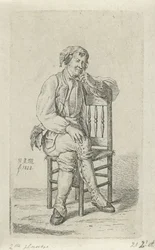 hombre en una silla 12 figuras de estudio (título de la serie)