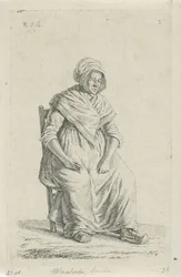 Mujer sentada de granjero de Valonia Esposa de granjero valón (título sobre objeto) Agricultoras y agricultoras del Reino Unido de los Países Bajos (título de la serie)