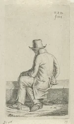 hombre sentado en la pared 12 figuras de estudio (título de la serie)