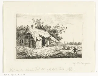 Agricultor de henificación para una granja cerca de Ubbergen