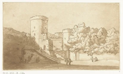 Muro de una fortaleza con torres castelgandolfo